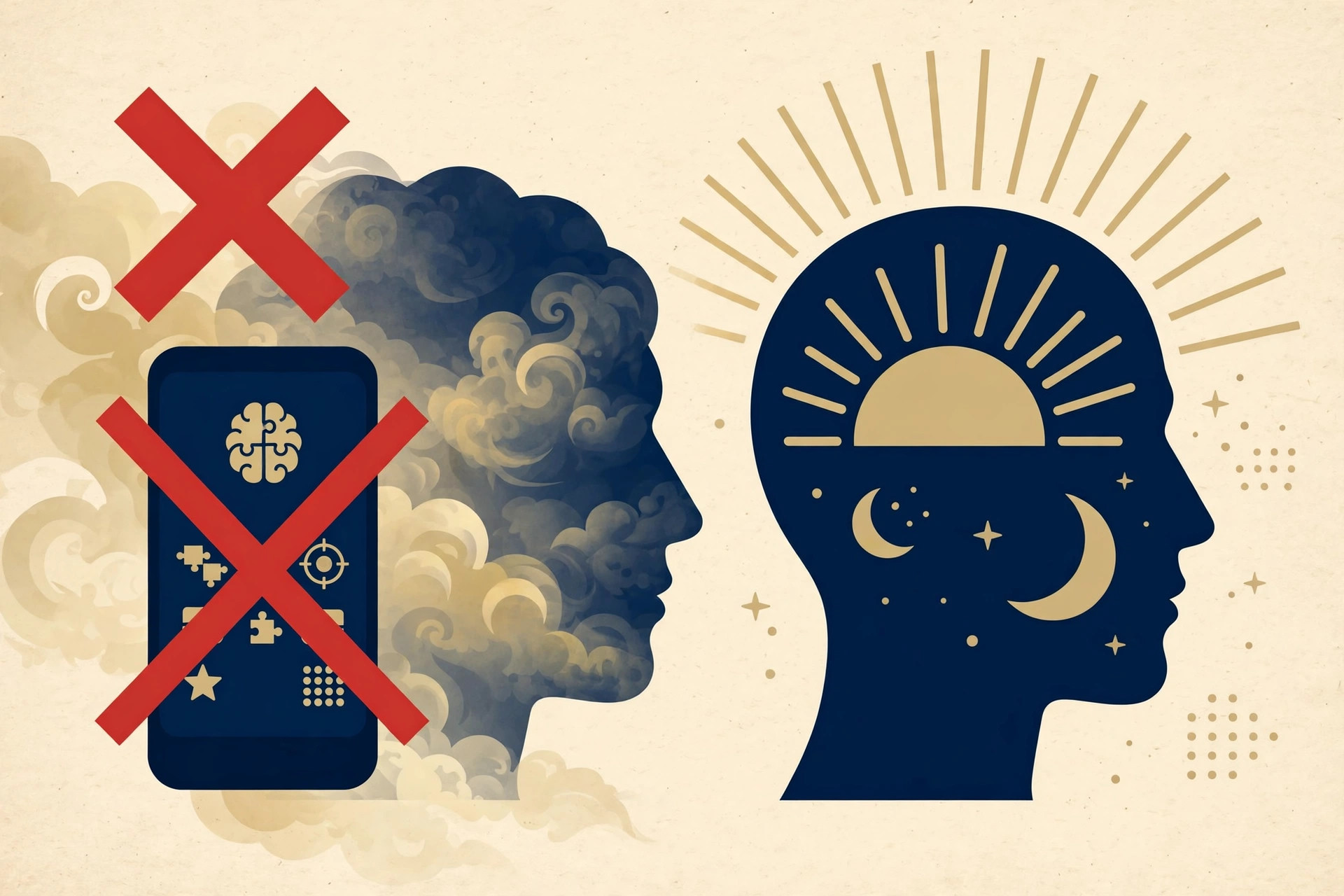Editorial illustration for Brain Fog? Don't Trust Dopamine Detox.