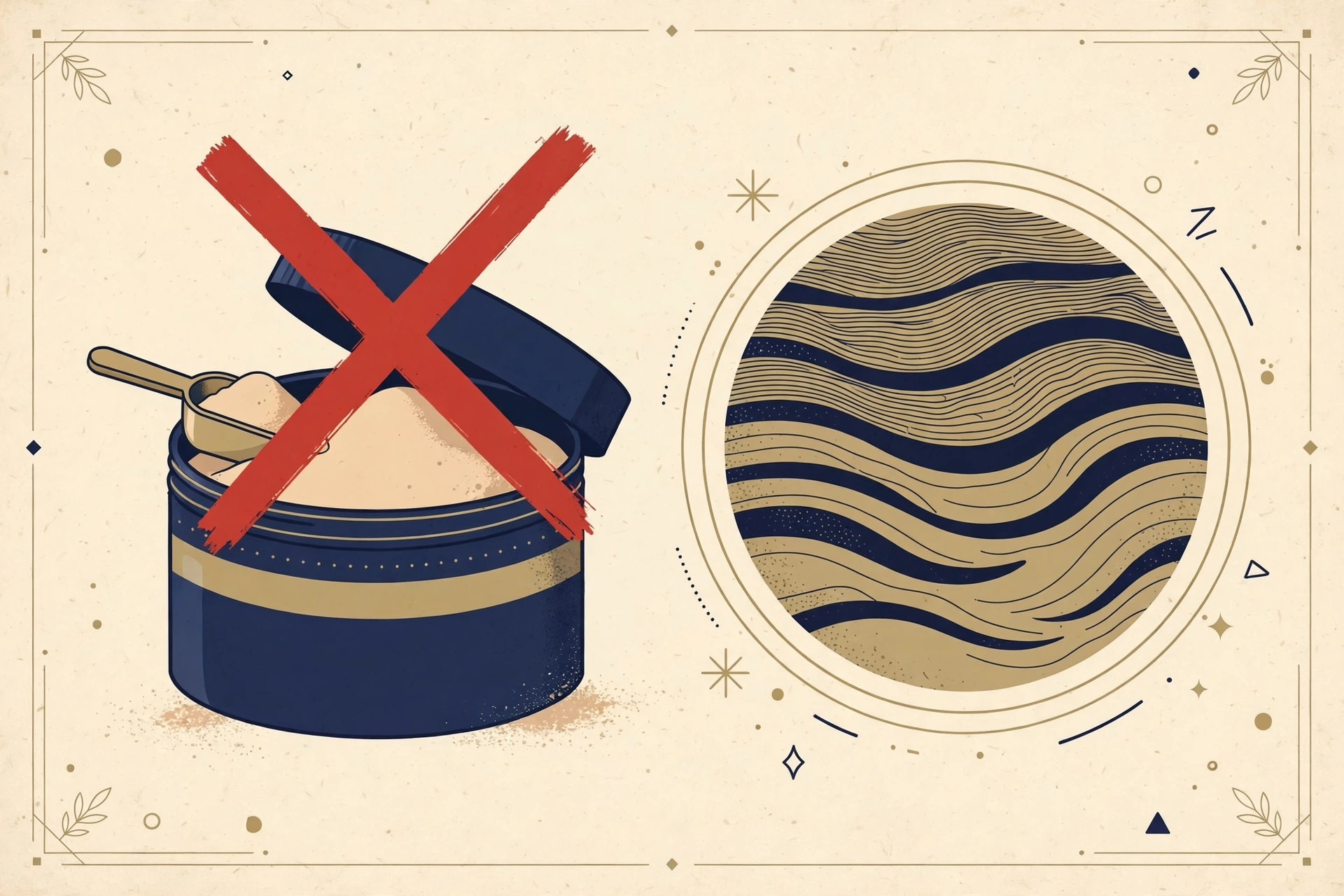 Editorial illustration for Fighting Wrinkles? Don't Trust Collagen Powder.
